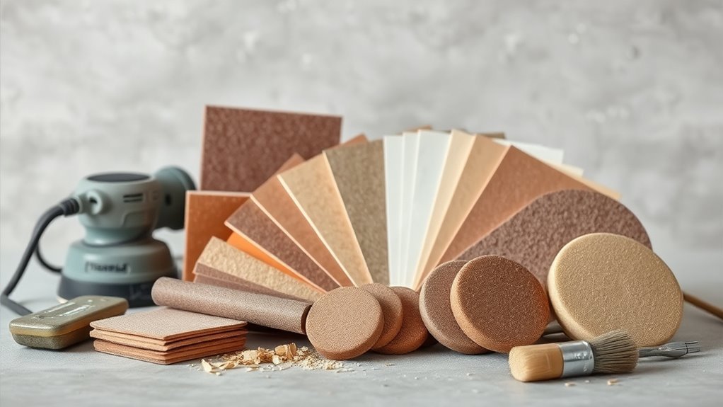 tools and sandpaper grits