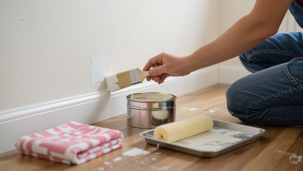 touch up or repaint carefully