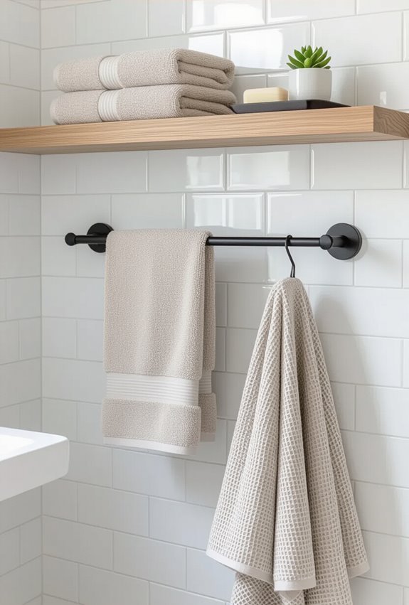 towel racks with robe hooks