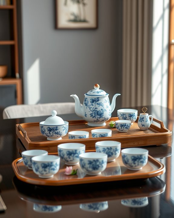 traditional tea set display