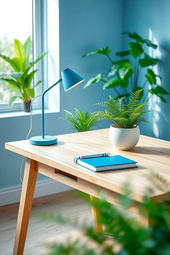 tranquil blue plants enhance productivity