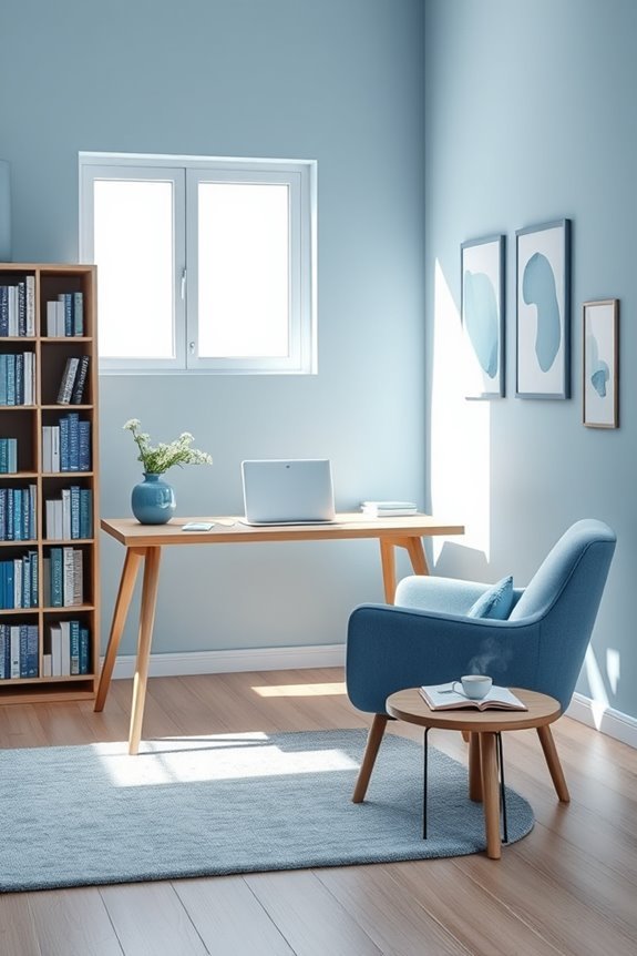 tranquil blue workspace inspiration