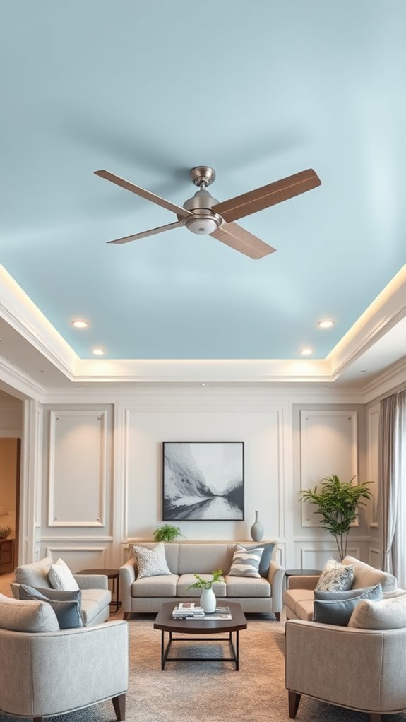 tranquil light blue ceiling