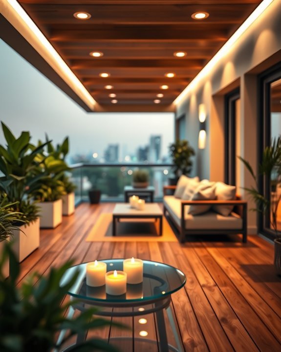 transform balcony with recessed lighting