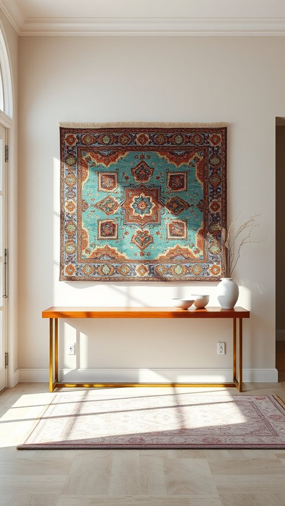 transform entryway with rugs