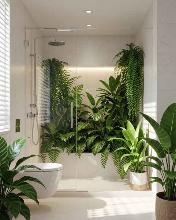 transform shower with plants