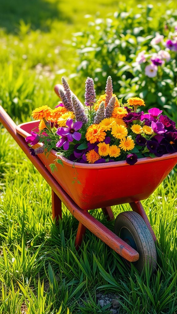 transform wheelbarrow into planter