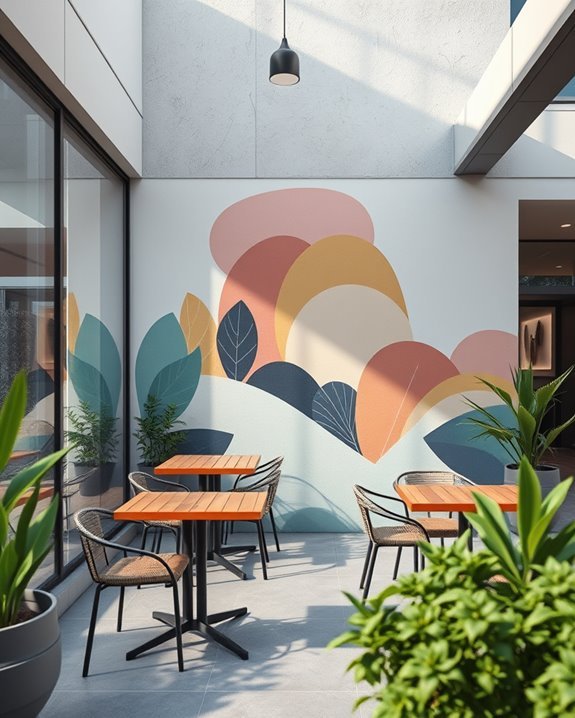 transformative artistic cafe murals