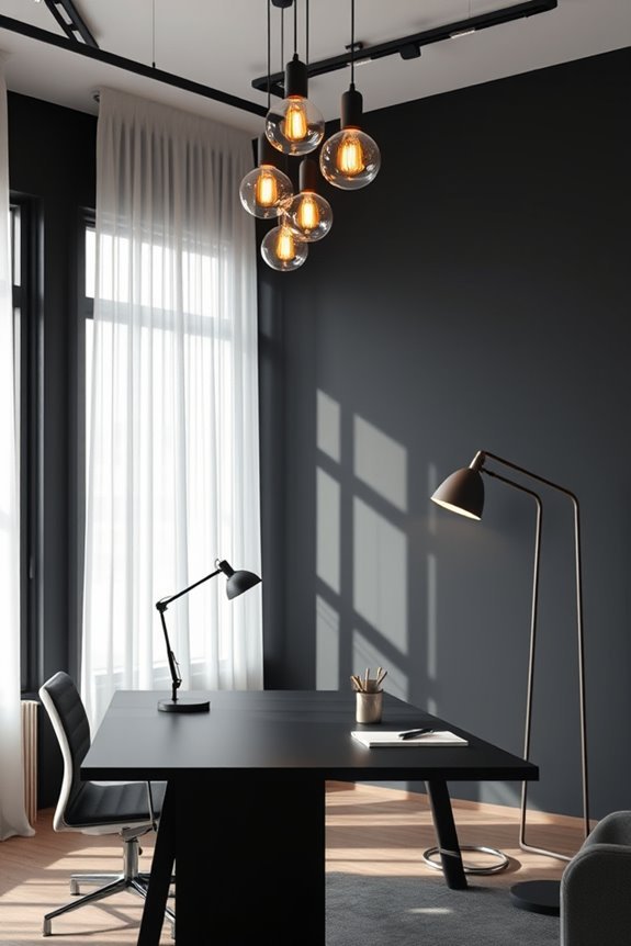transformative black office lighting