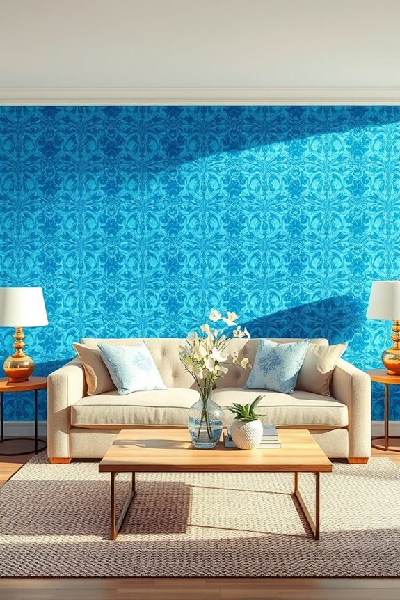 transformative blue wallpaper accents