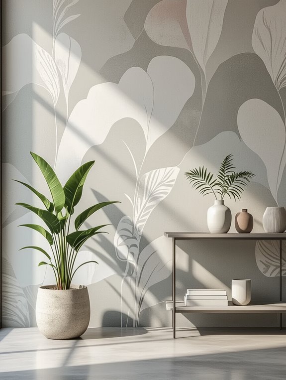 transforming concrete with wallpaper