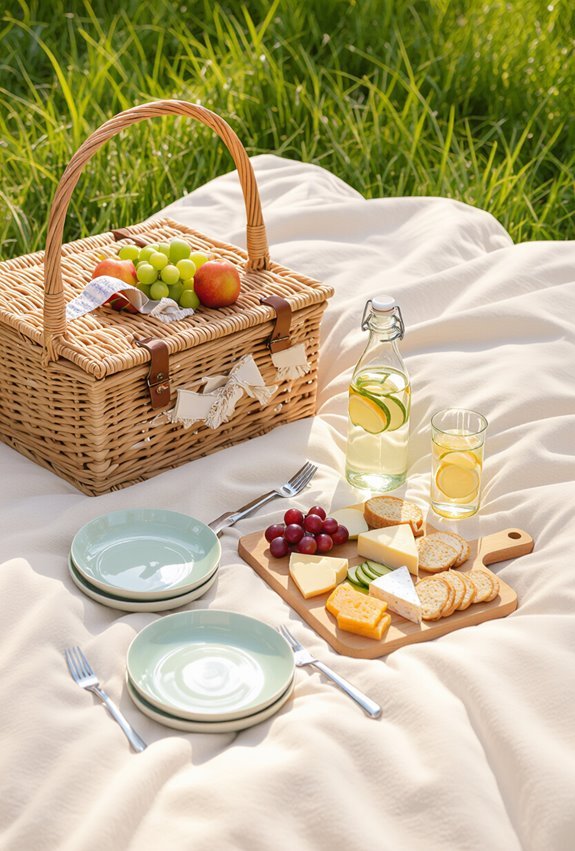 transit friendly rooftop picnic setup
