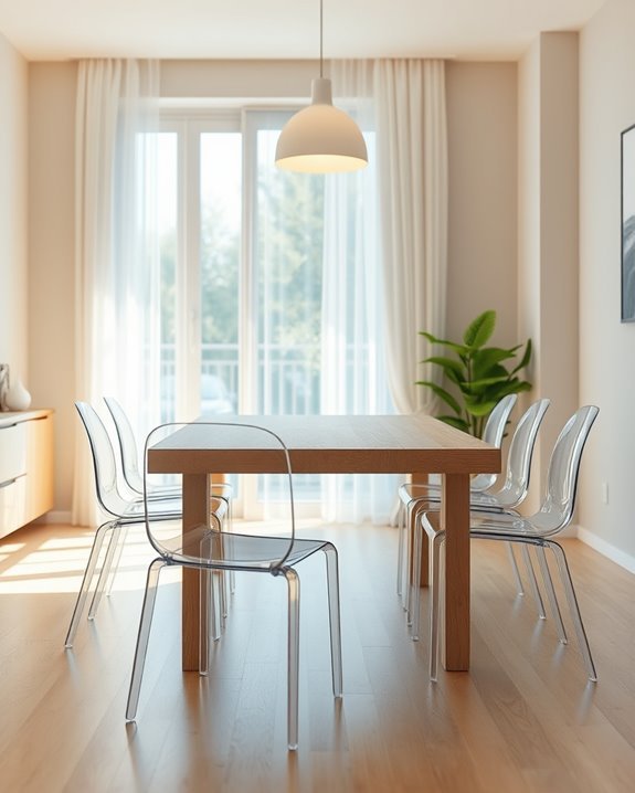 transparent chairs enhance space