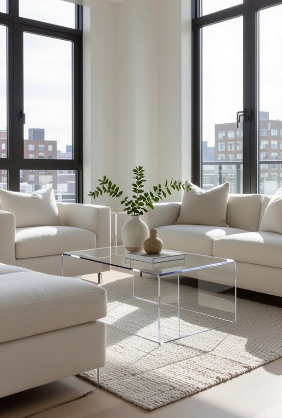 transparent furniture reduces clutter