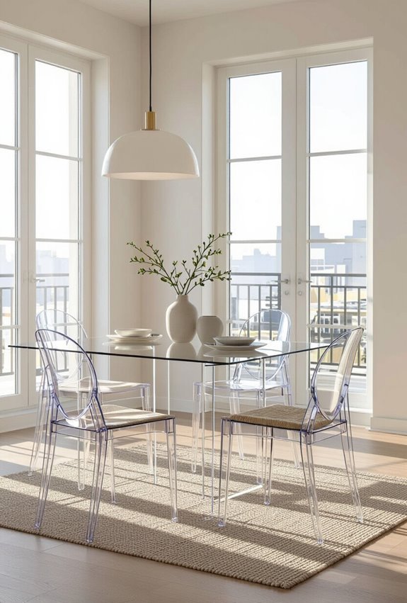 transparent furniture reduces clutter