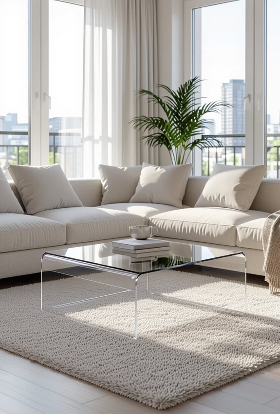 transparent furniture reduces clutter
