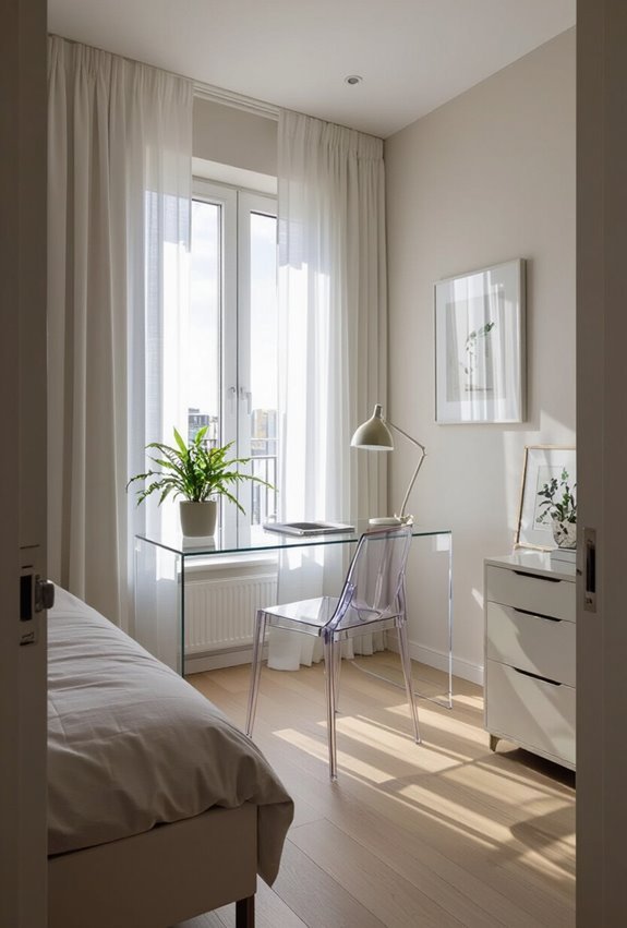 transparent furniture reduces clutter