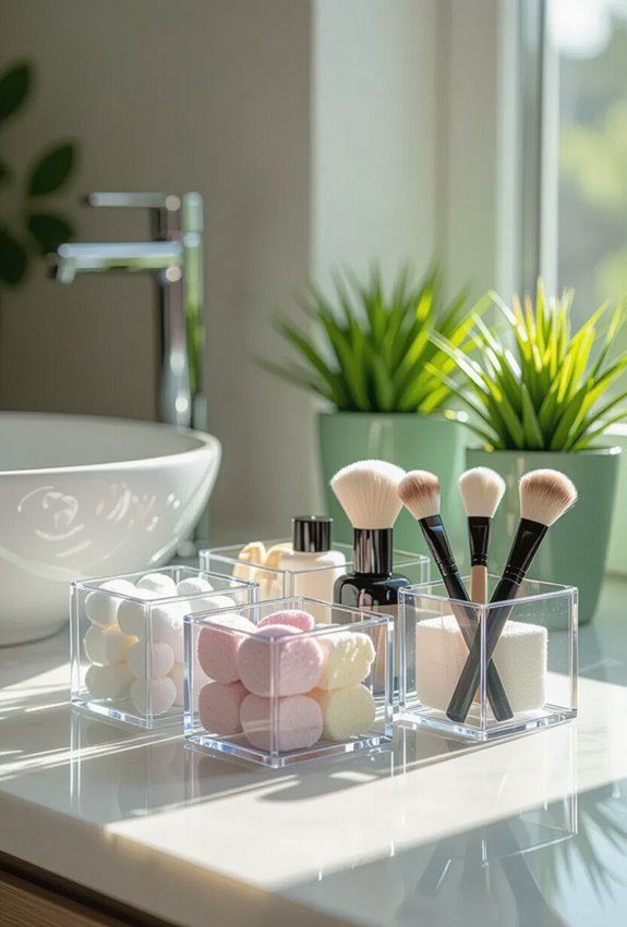 transparent jars for organization