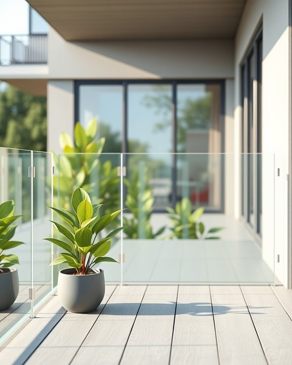 transparent modern balcony balustrades
