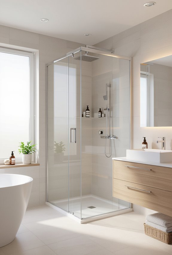 transparent partitions emphasize spaciousness