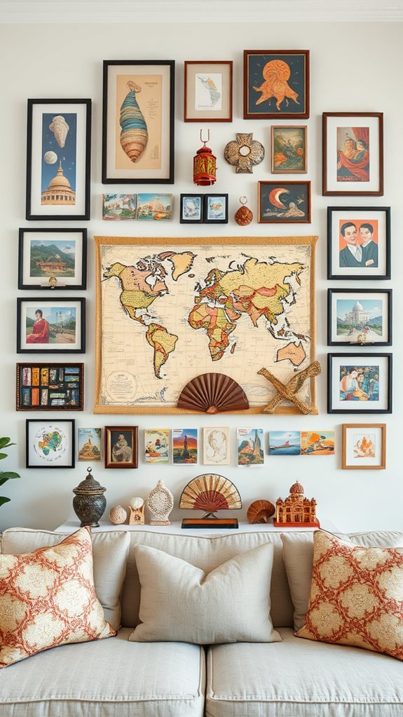 travel memories on display