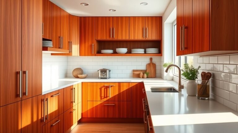 trendy burnt orange cabinets