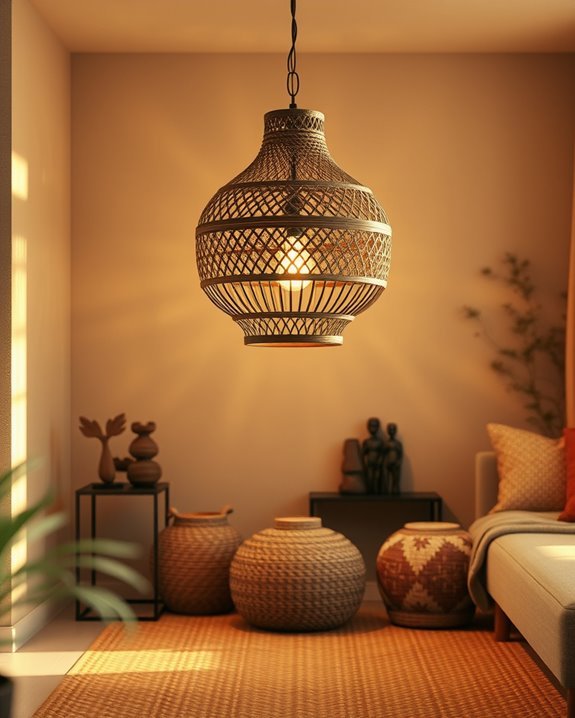 tribal lighting enhances decor