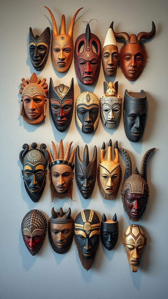 tribal masks enhance decor
