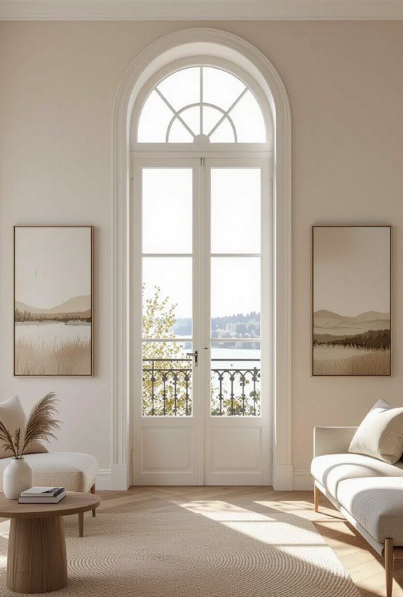 triptych style framed door window