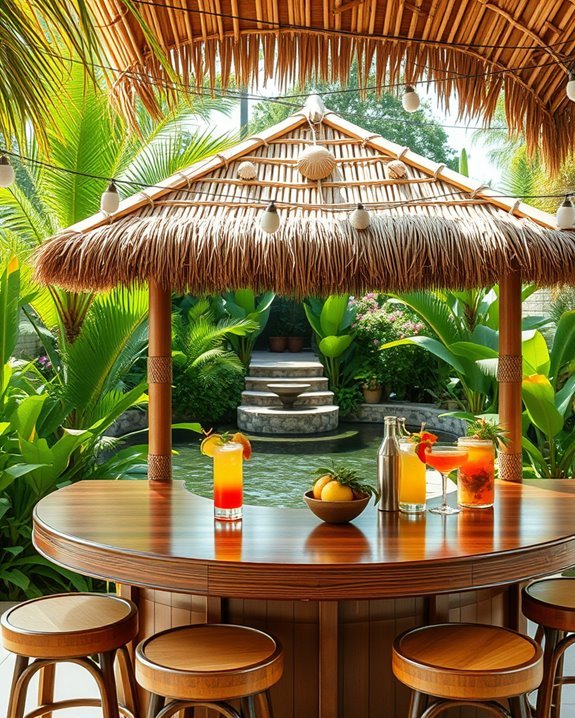 tropical backyard tiki bar