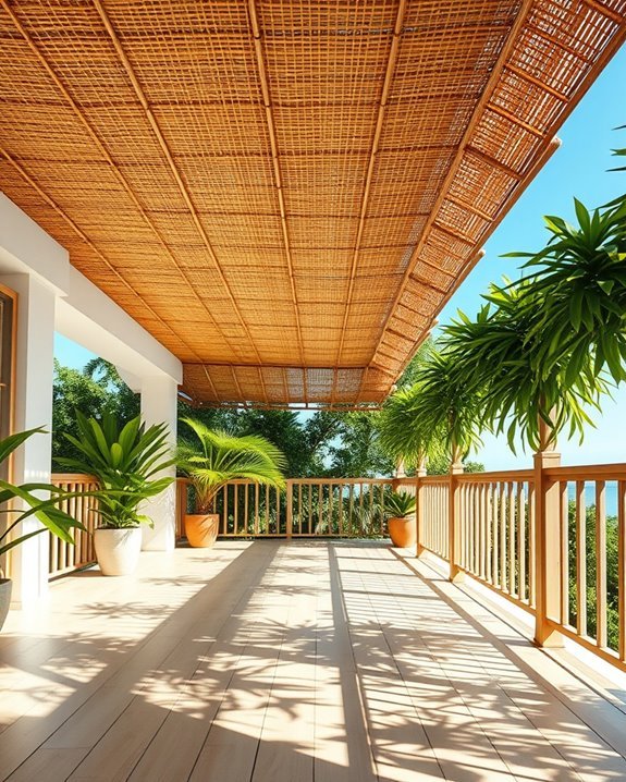 tropical bamboo balcony retreat