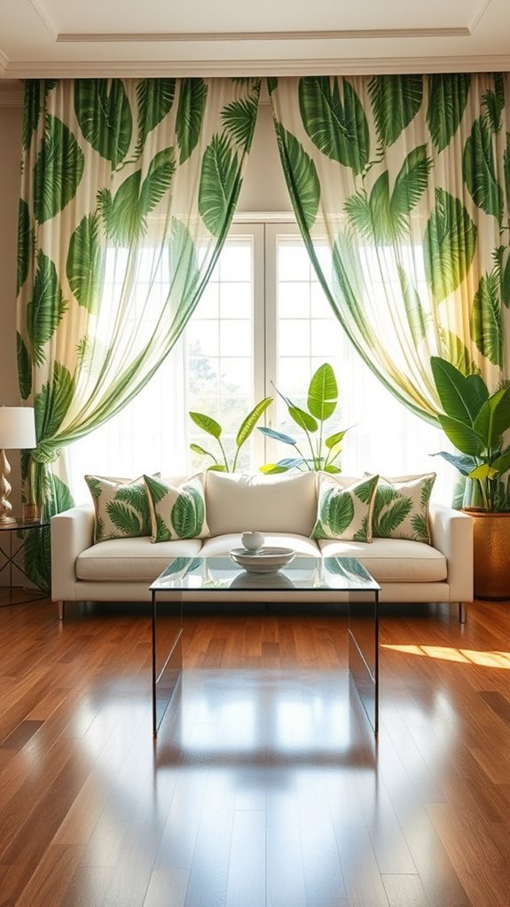tropical curtain design ideas