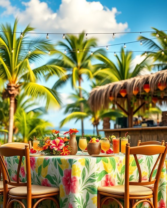 tropical luau backyard celebration
