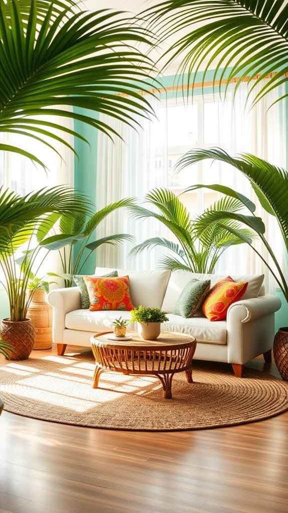 tropical paradise with light