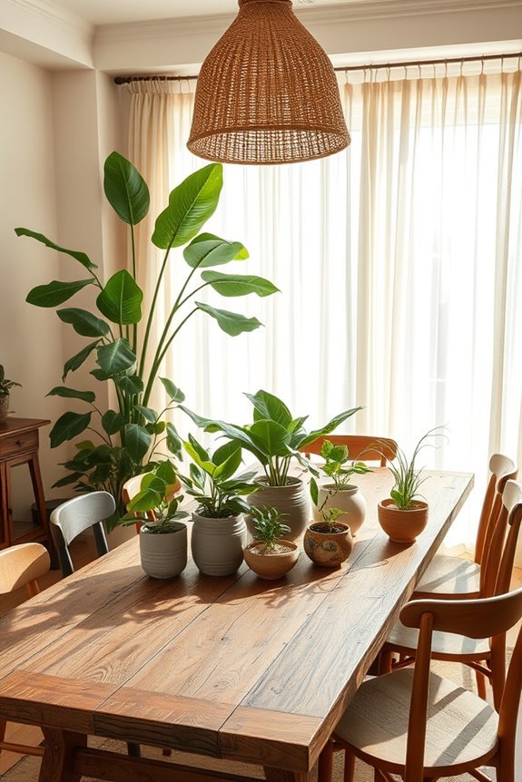 tropical plants enhance dining
