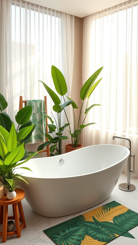 tropical prints and plants