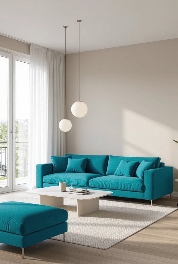 turquoise lighting and accents