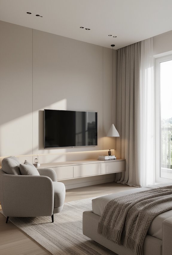 tv nook with bookshelf