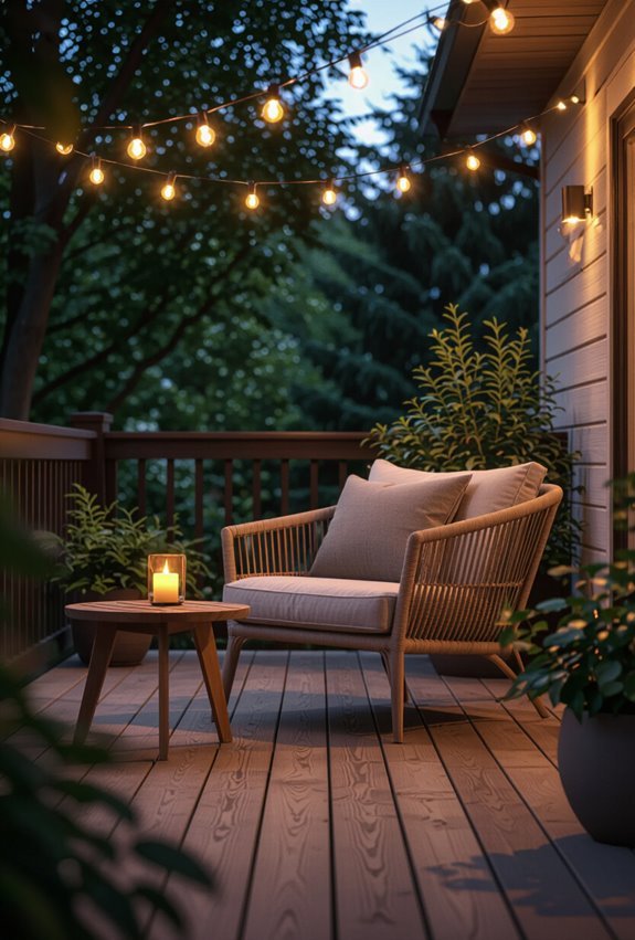 twinkling overhead bulb garlands
