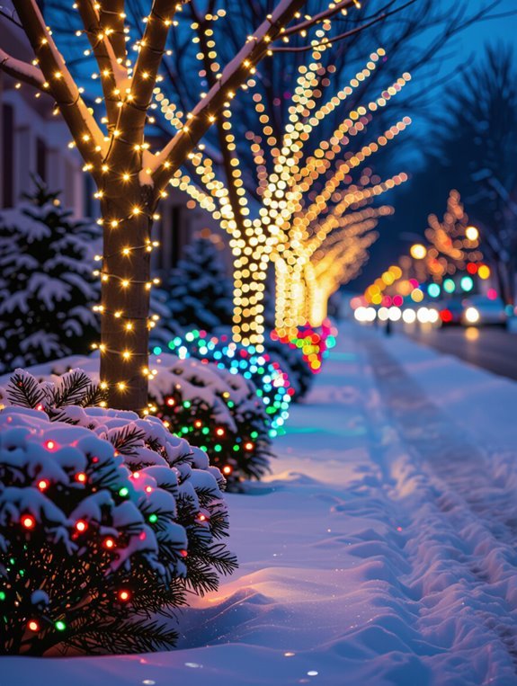 twinkling tree and bush decorations