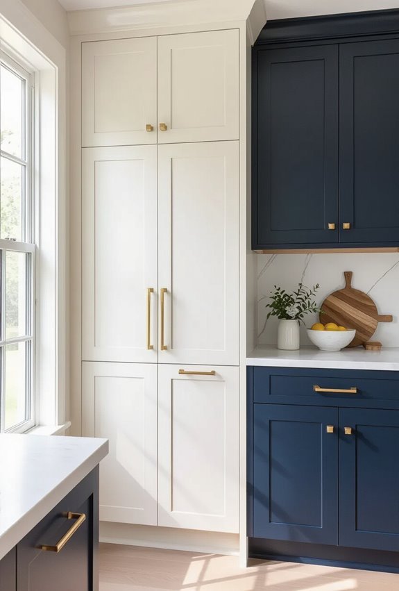 two tone accent cabinet styling