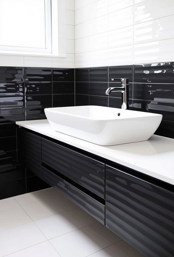 two tone ceramic tile contrast