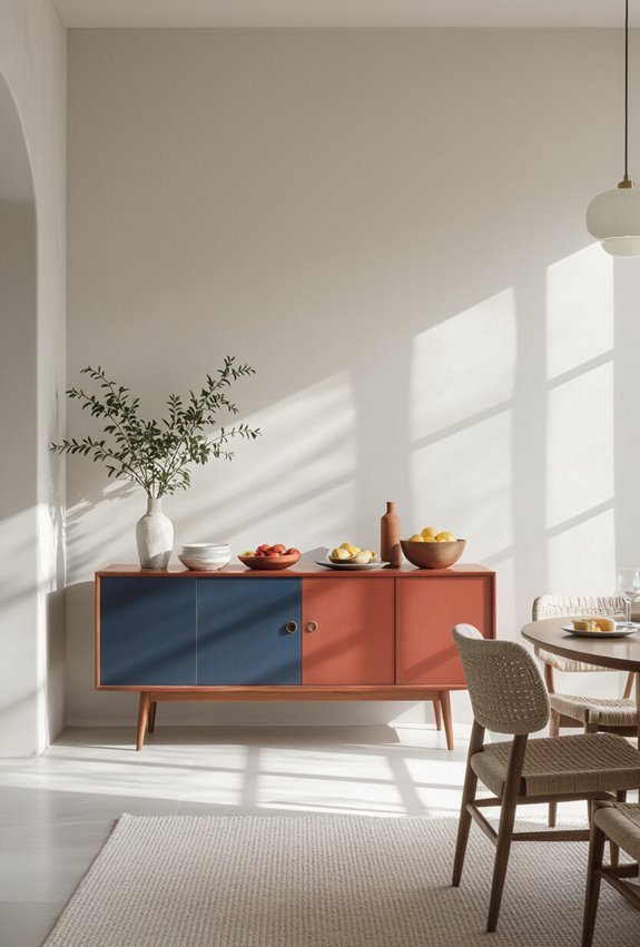 two tone contrasting buffet finishes