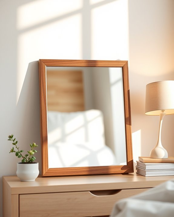 two tone mirror enhances aesthetics