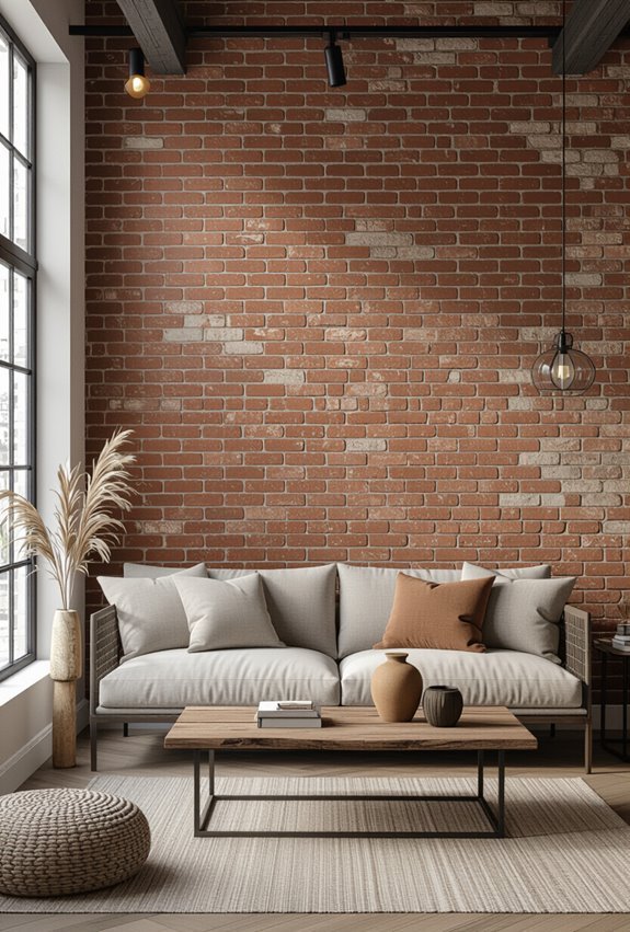 two tone textured brick accent