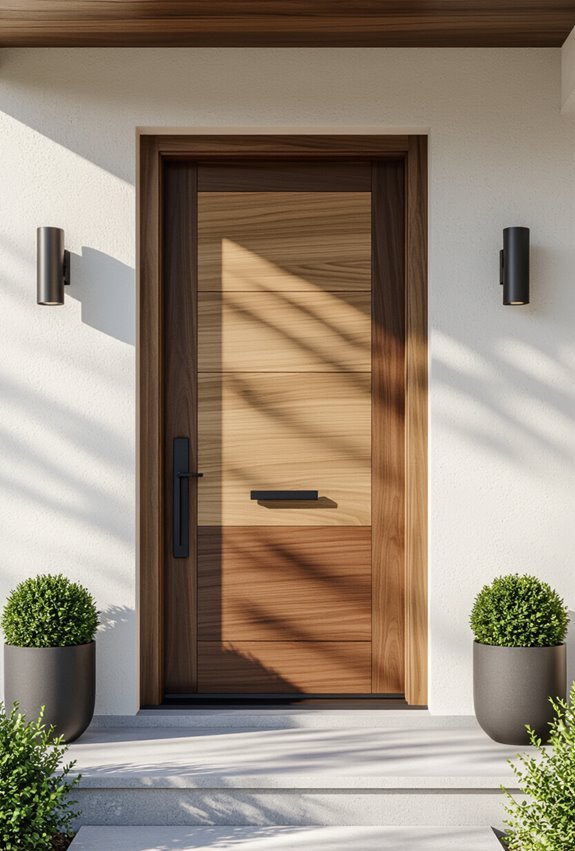 two tone wooden door contrast