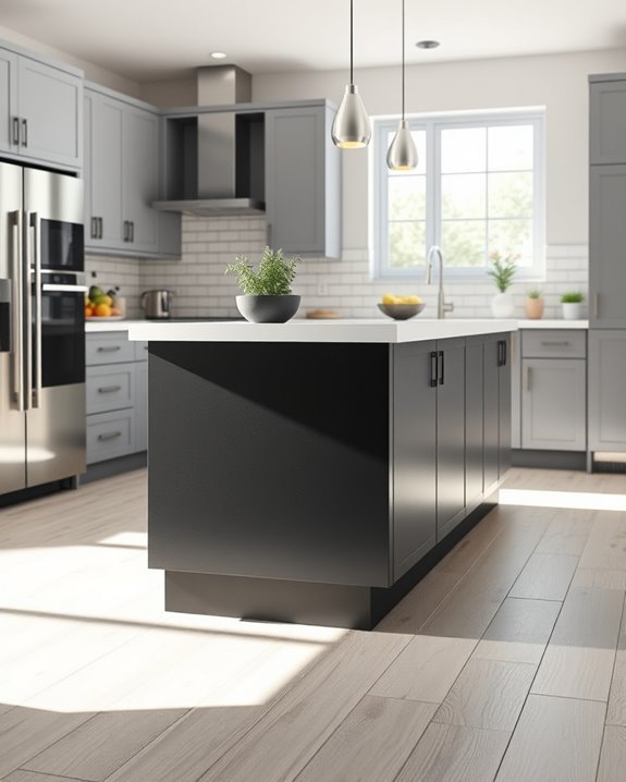 two toned kitchen island design