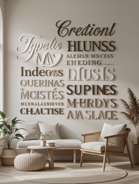 typography enhances wall decor