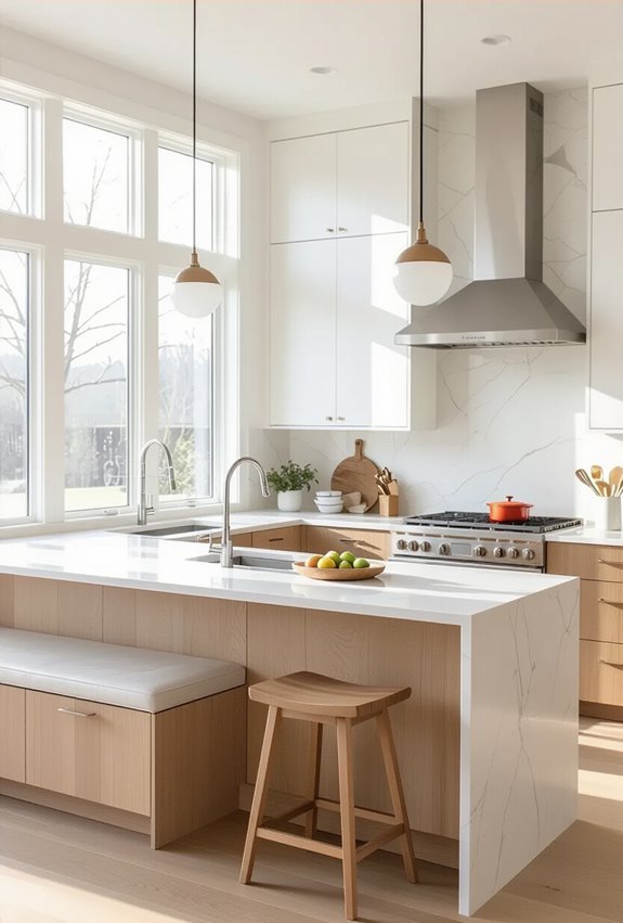 u shaped workflow focused kitchen