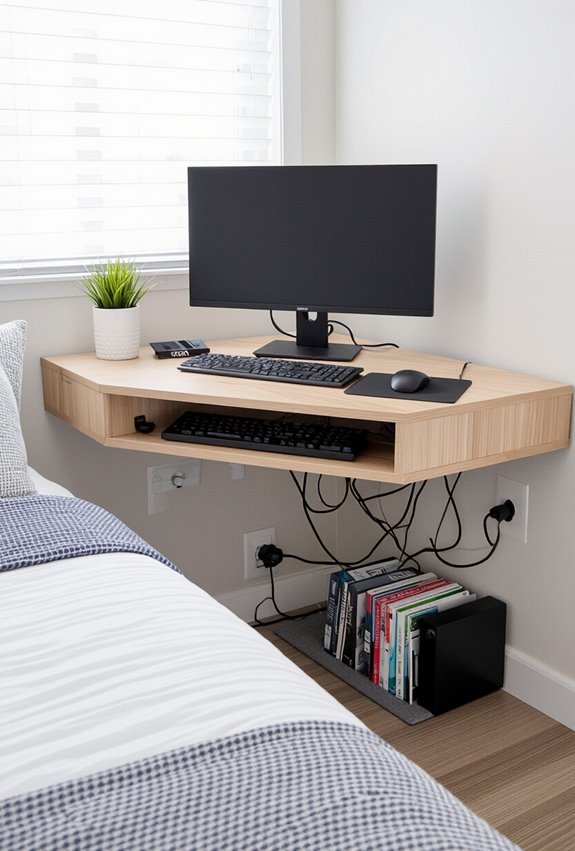 under desk hidden cable management